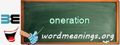 WordMeaning blackboard for oneration